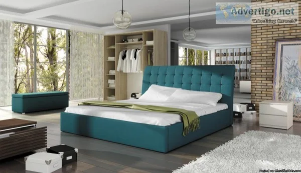 Button-Tufted Neptune Bed includes mattress