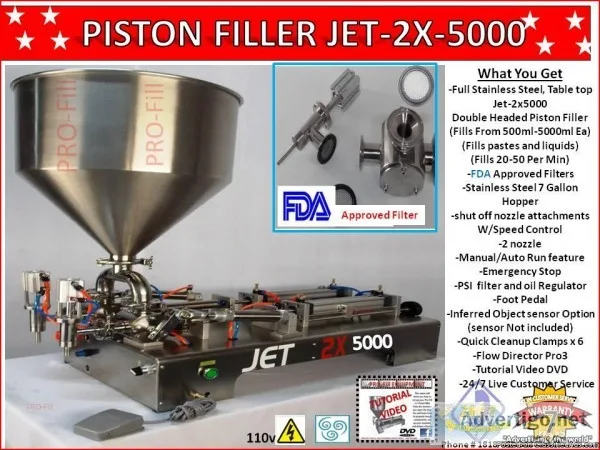 Jet-2x-2500 Double Head -Piston Filler