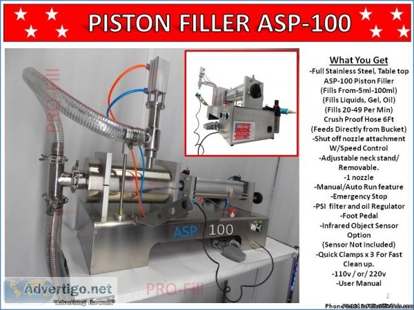 ASP-100 Single Head Electric and Air Piston Filler