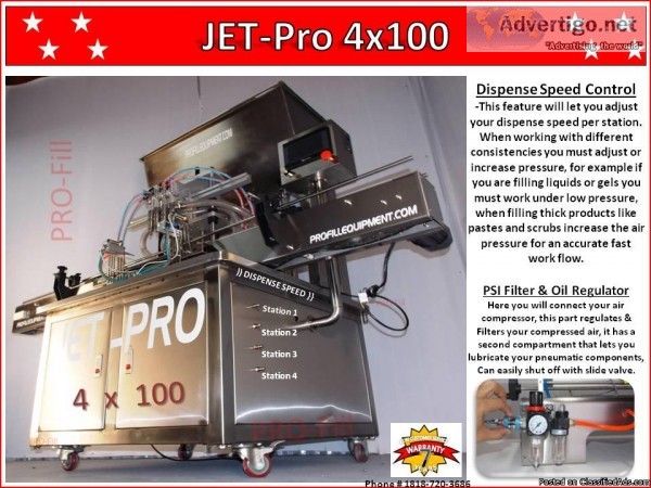 JET-PRO-4 x 100 Automatic Piston Filler