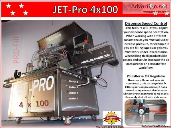 JET-PRO-4 x 100 Automatic Piston Filler