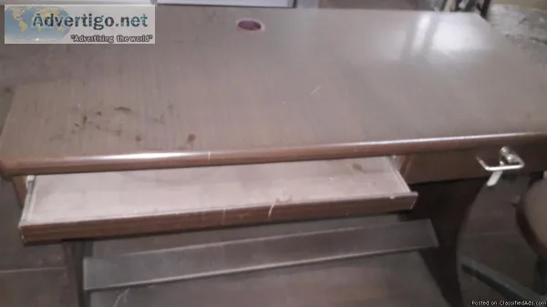 Single Computer Table with Good Quality Wood and draw locker