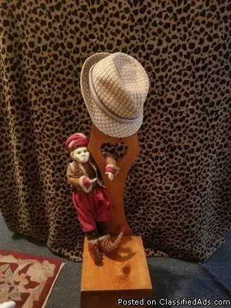 Shoe Shine Stool Monkey and Fedora
