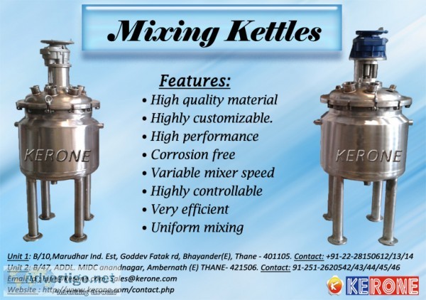 Mixing kettle plant, sold by kerone