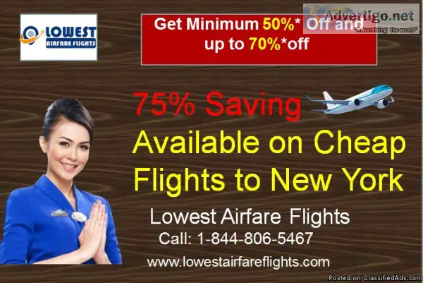 50% Saving Available on Cheap Flights to New York