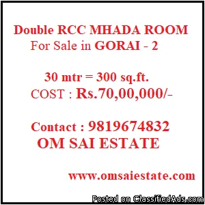 600 sq.ft. Double RCC MHADA Row House for Sale