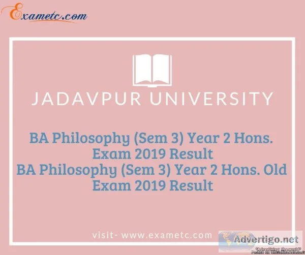 Get Jadavpur University BA Exam 2019 Result