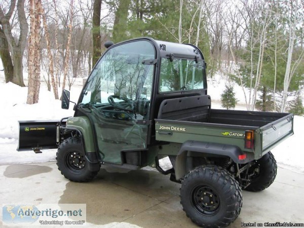 2008 John Deere Gator XUV 850D with FUll Cab and Plow 2800
