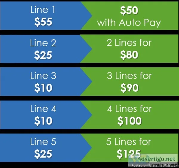 4 LINES FOR 100 A MONTH WITH CRICKET WIRELESS SOUTHFIELD