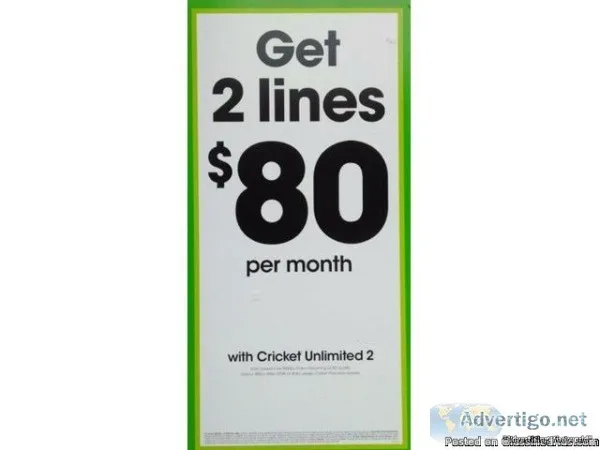 2 LINES FOR 40 A MONTH WITH CRICKET WIRELESS SOUTHFIELD