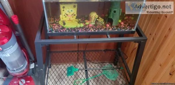 Fish tank table and 5 fish and filters food