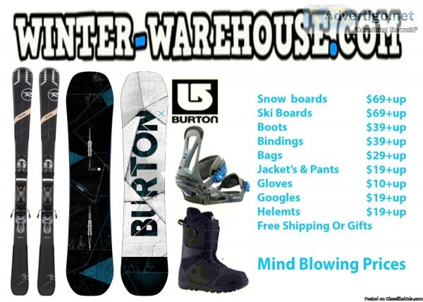 BURTON SNOWBOARD  SKIS  HELMET  JACKET BOOTS  BINDINGS on SALE 