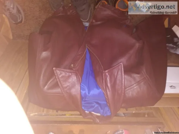 Brown leather coat Warm liner.