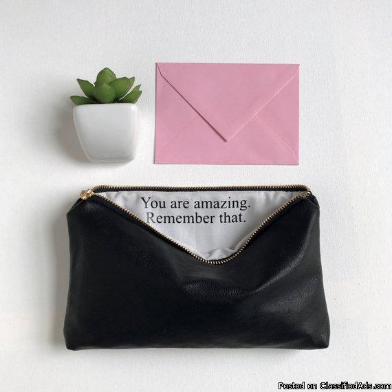 Inspirational Gift For Women  Custom Secret Message Clutch Bag