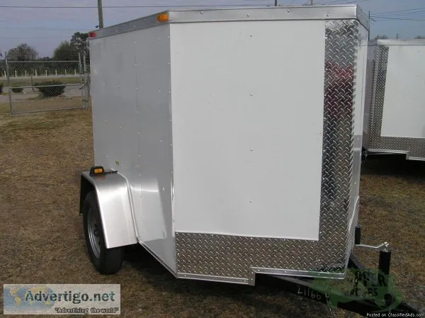 Enclosed Trailer w Vfront No Side -5x6   New trailers