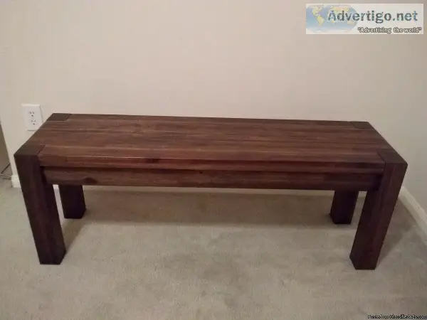 Solid Wood Bench in Brick Brown