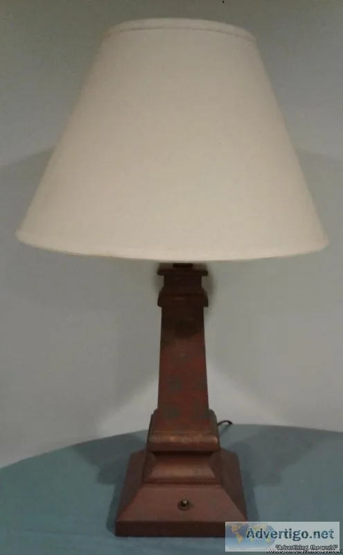 ANTIQUE BRONZE LAMP WITH SHADE