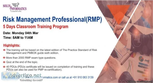 5 Days PMI &ndash RMP Bootcamp Training in Hyderabad