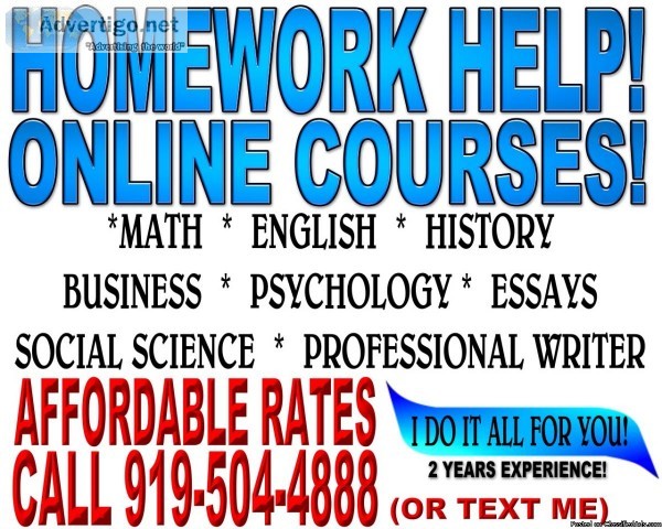 ONLINE HOMEWORK HELP FOR STUDENTS - OVER 35 COURSES
