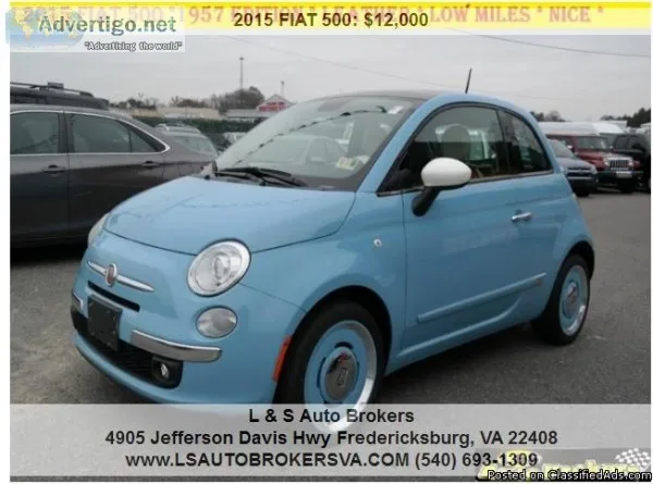 2015 FIAT 500 1957 EDITION LEATHERLOW MILES