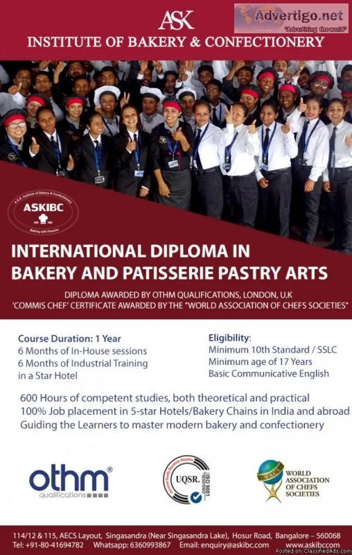 Bakery Course. 100% Job -Campus Placement in Star Hotels