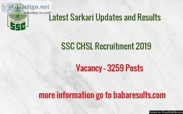 Latest Jobs SSC CHSL Recruitment 2019 online form