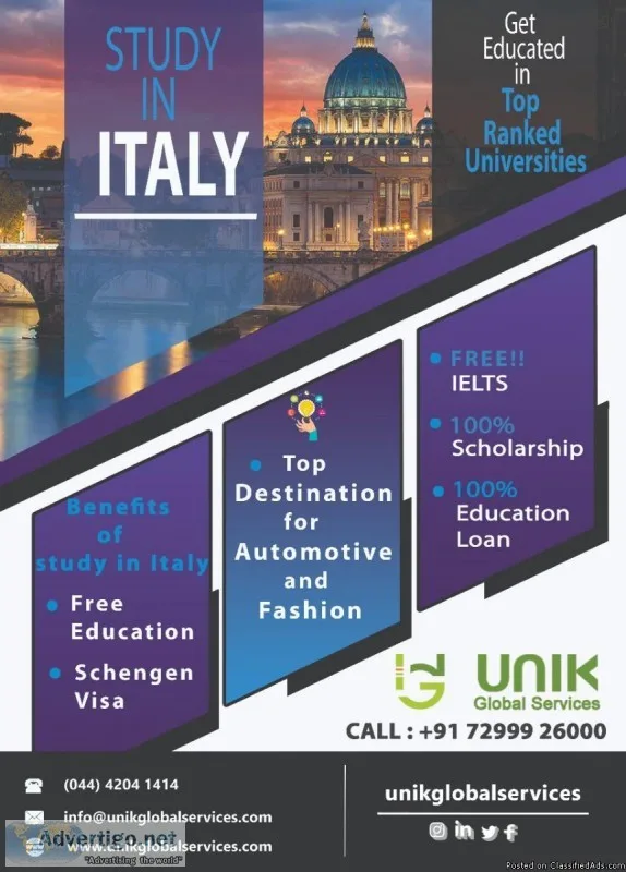Study in ITALY  UNIK Global Services