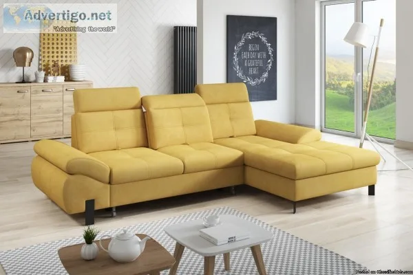 Bold and stylish sofa with fold-out bed