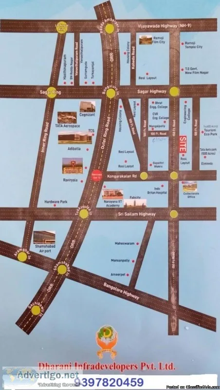 HMDA Apvrd PLOTS for SALES in MANGALPALLY HYD.