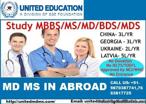 Get Admission for Md Ms in Abroad Study