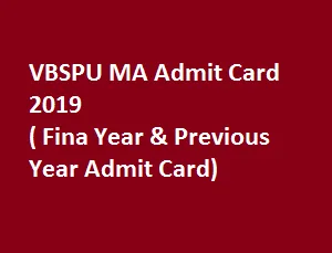 VBSPU MA Admit Card 2019