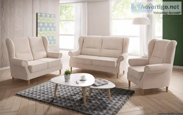 New Scandinavian-style three piece sofa set