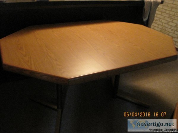 Pecan oval dining table
