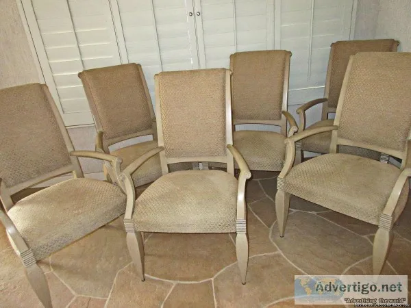 Solid wood sturdy upholstered dining chairs