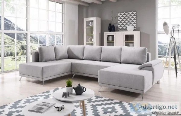 Spacious U-Shaped Sofa