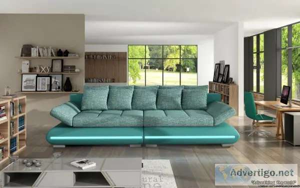 Striking design and LED lights make this sofa stand out