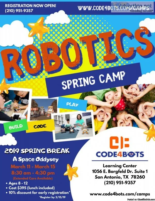 Code4Bots Robotics and Coding Full-Day Spring Camp