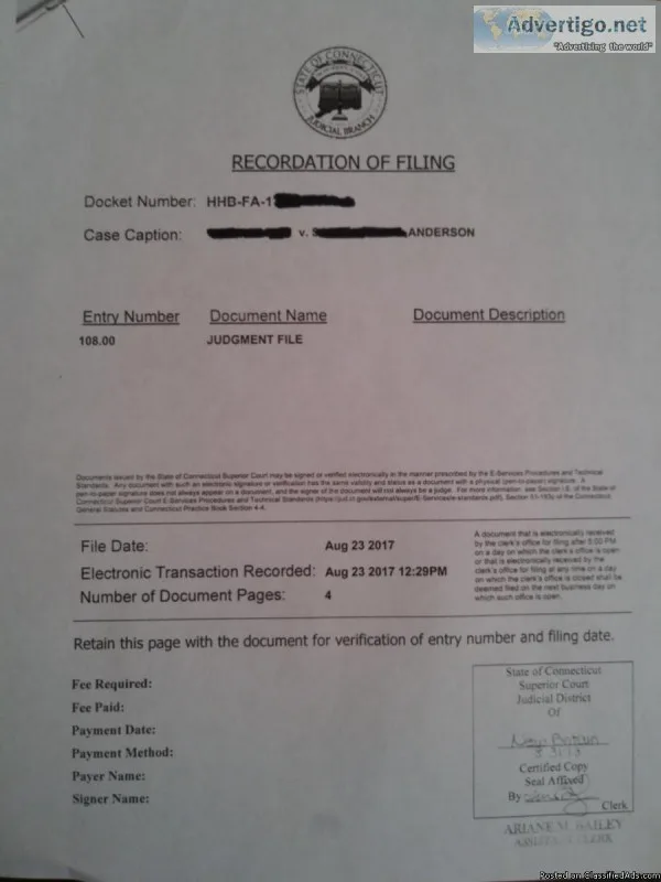 APOSTILLED CT DIVORCE DECREE RUSH APOSTILLE SERVICES