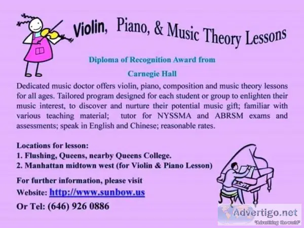 Violin,   piano and music the