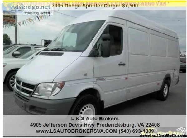 2005 DODGE SPRINTER CARGO VAN 2500 HIGH ROOF