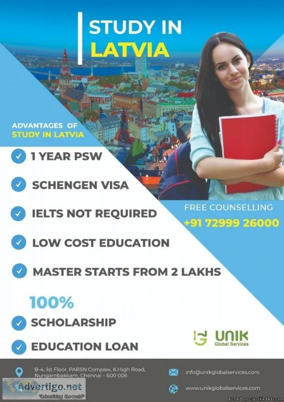 STUDY IN LATVIA  UNIK GLOBAL SERVICES