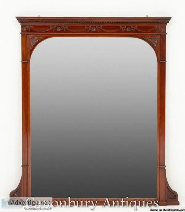 Antique Victorian Overmantle Mirror Circa 1880