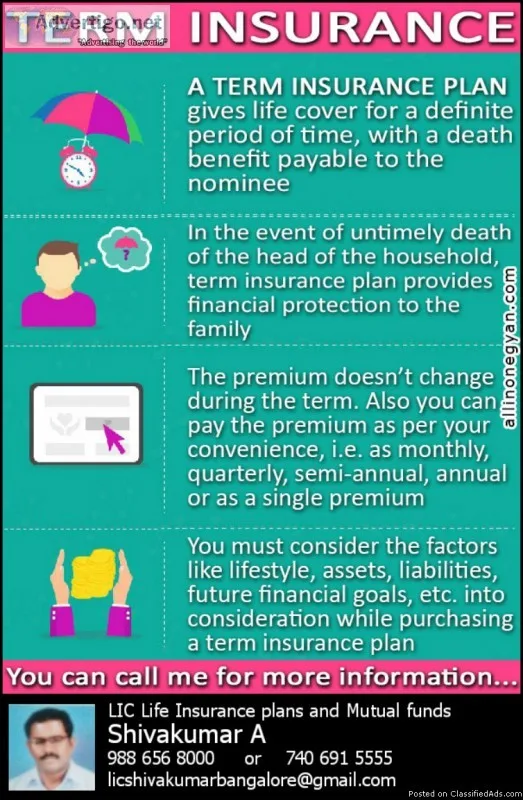 LIC Best Term Insurance plans in Bangalore 9886568000