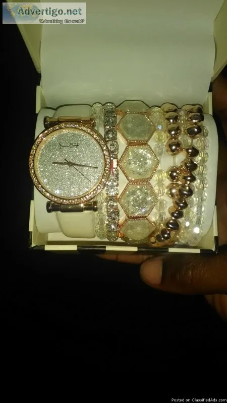 Women s name brand desginer watch and rose gold bracelet sets
