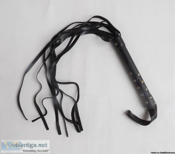 Leather FloggerWhip Tickler Role Play Hen Party or Fancy Prop