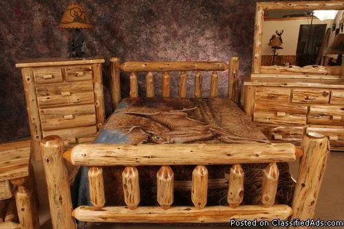 Cedar Log Bed Queen