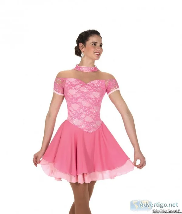 Latest Skating Dance Dress in Red Pink Shades for Girl 10-12