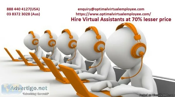 Hire Virtual Assistants at 70% lesser price