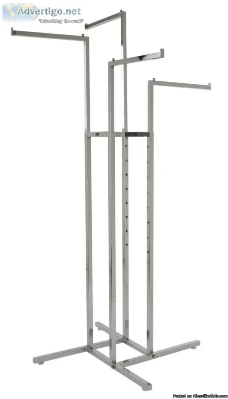 4 Way Heavy Duty Steel Store Display Clothing Racks
