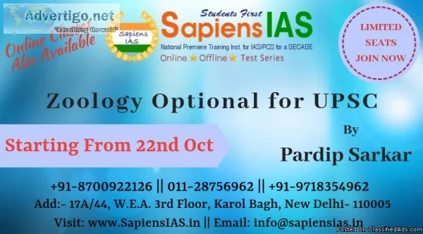 UPSC IAS Mains Zoology Optional Coaching In Delhi